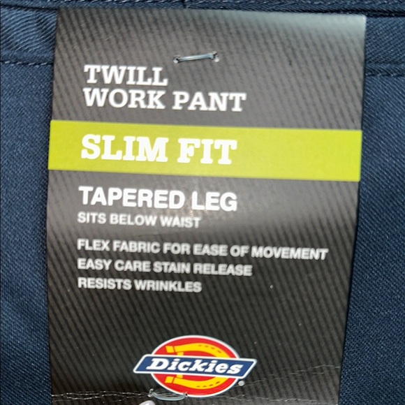 NWT• Men’s Dickies Black Twill Work Pants•Slim Taper•Flex - Picture 4 of 6